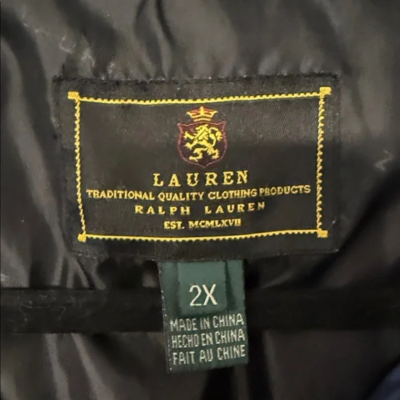 Ralph Lauren Blue‎ Down Puffer Jacket - 2X